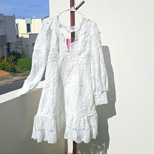 Fine White Lace Dress New
